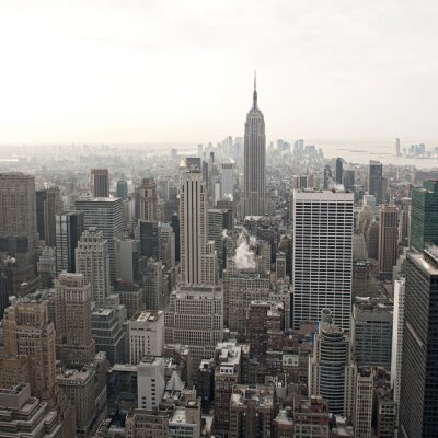 Fotobehang Panorama van de metropool in grijs