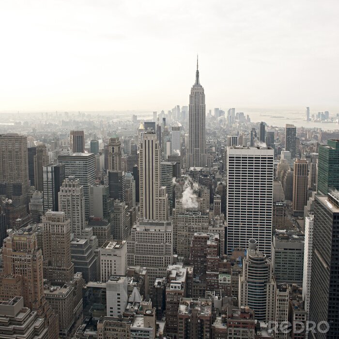 Fotobehang Panorama van de metropool in grijs