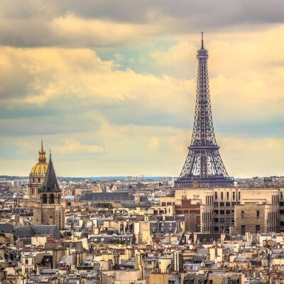 Fotobehang Panorama van de stad Parijs