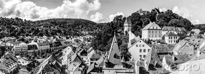 Fotobehang panorama van de stad Sighisoara in Transsylvanië