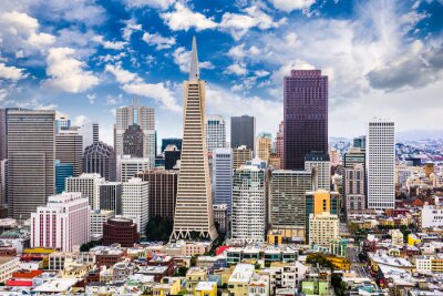 Fotobehang Panorama van de wolkenkrabbers van San Francisco