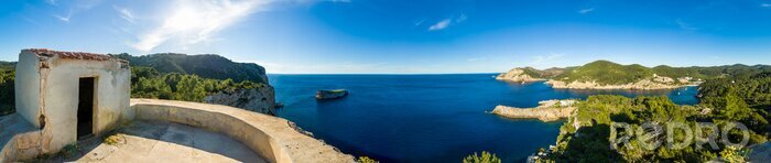 Fotobehang Panorama van de zee in Ibiza