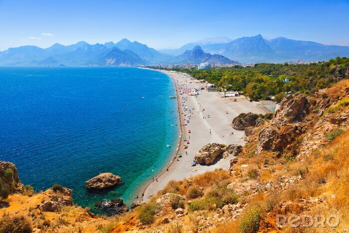 Fotobehang Panorama van een strand in Turkije