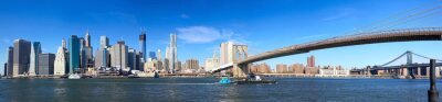 Fotobehang Panorama van Manhattan met de brug