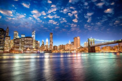 Fotobehang Panorama van New York in verzadigde kleuren