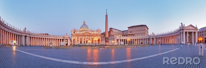 Fotobehang Panorama van Rome en het Vaticaan