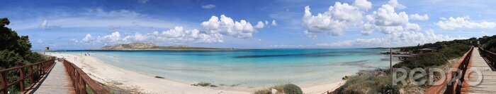 Fotobehang Panorama van strand en zee