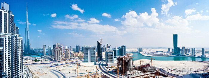 Fotobehang Panoramisch landschap van Dubai