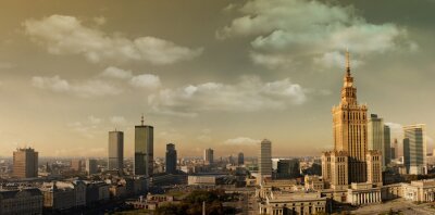 Fotobehang Panoramisch landschap van Warschau