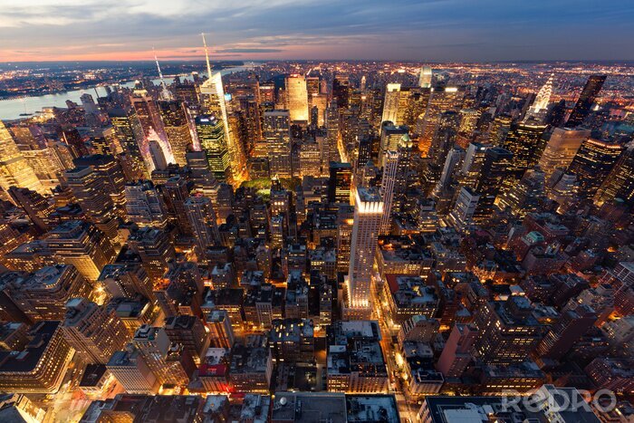 Fotobehang Panoramisch perspectief van New York