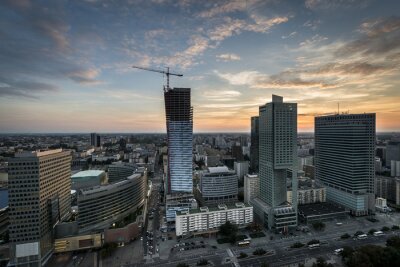 Panoramisch uitzicht op de architectuur van Warschau