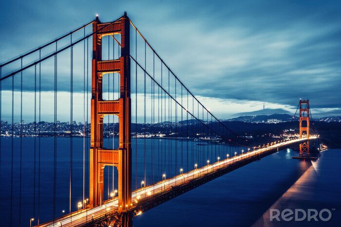 Fotobehang Panoramisch uitzicht op de Golden Gate