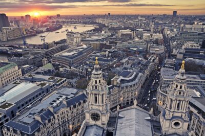 Fotobehang Panoramisch uitzicht op gebouwen in Londen