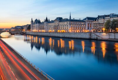 Fotobehang Panoramisch uitzicht op het museum van Parijs