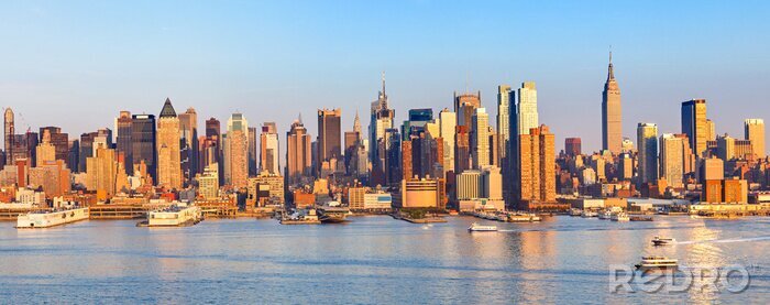 Fotobehang Panoramisch uitzicht op Manhattan