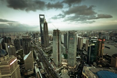 Fotobehang Panoramisch uitzicht op Shanghai