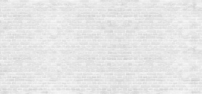 Fotobehang Panoramische witte bakstenen muur