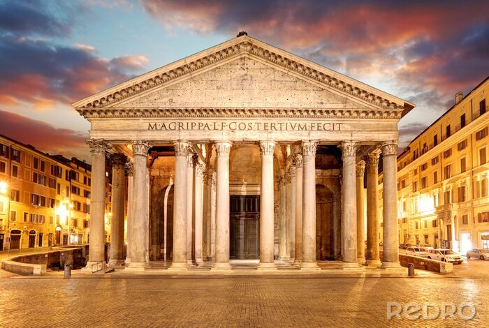 Fotobehang Pantheon in Rome bij zonsopgang