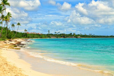 Fotobehang Paradijselijk strand in de zonnige Dominicaanse Republiek
