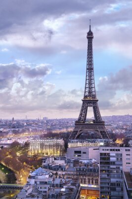 Fotobehang Parijs Eiffeltoren en hemel