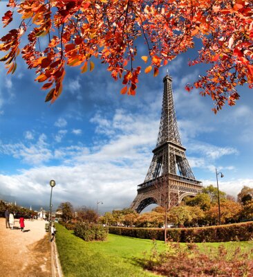 Fotobehang Parijs Eiffeltoren en herfst