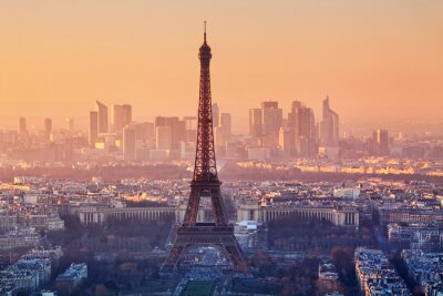 Fotobehang Parijs Eiffeltoren en roze lucht