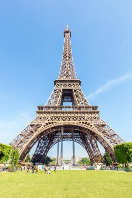 Fotobehang Parijs Eiffeltoren en toeristen