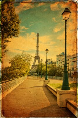 Fotobehang Parijs Eiffeltoren vintage