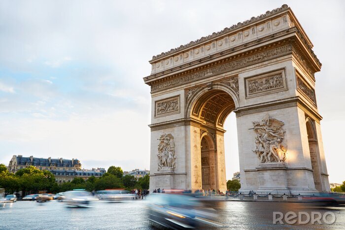 Fotobehang Parijs en de Arc de Triomphe in de namiddag