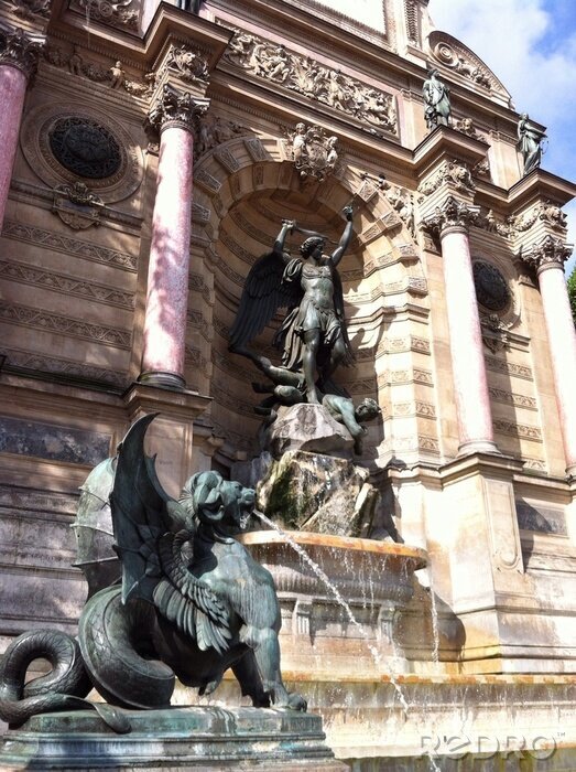 Fotobehang Parijs en de fontein
