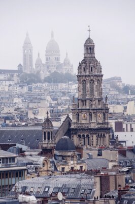 Fotobehang Parijs en de kerk van de Heilige Drievuldigheid