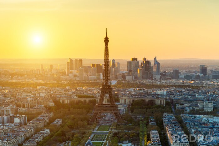 Fotobehang Parijs en de zonsondergang