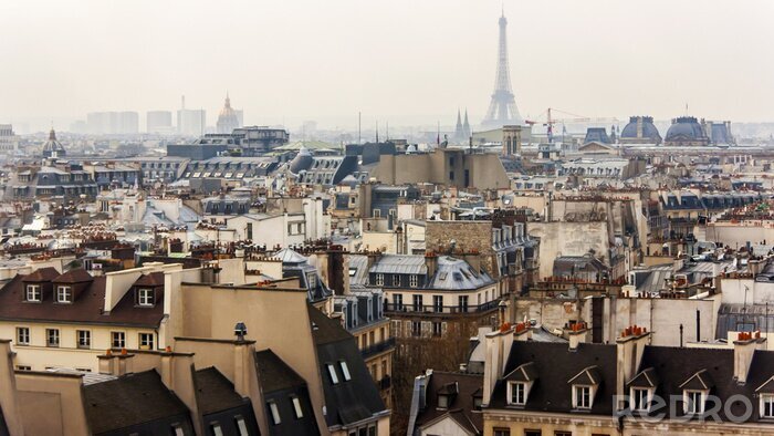 Fotobehang Parijs in de mist