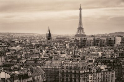 Fotobehang Parijs in sepia