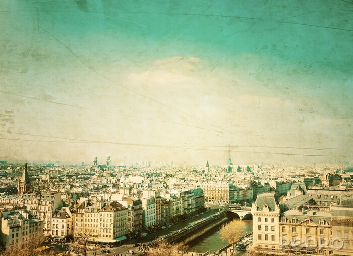 Fotobehang Parijs retro landschap