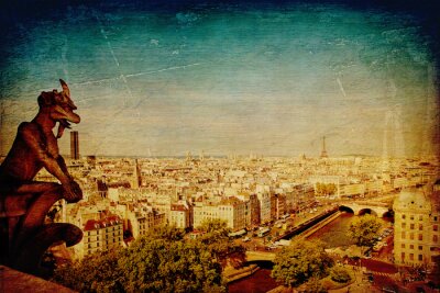Fotobehang Parijs retro uitzicht
