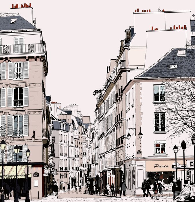 Fotobehang Parijs - Straat in Saint Germain