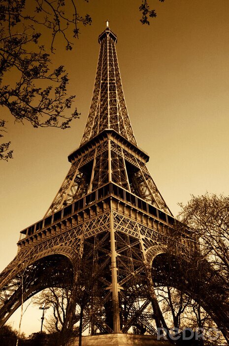 Fotobehang Parijse Eiffeltoren vintage
