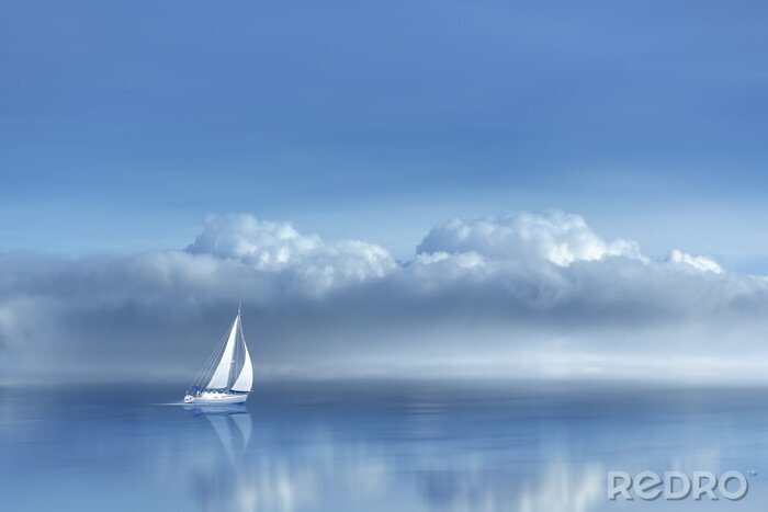 Fotobehang Passagiersschip in een sprookjesachtig landschap