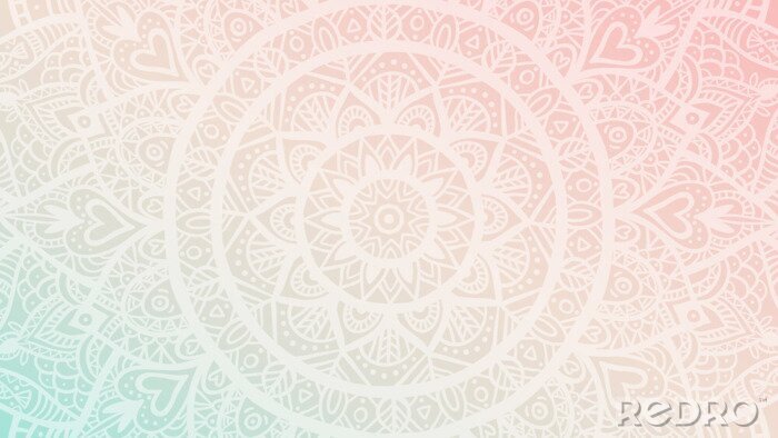Fotobehang Pastel Mandala patroon