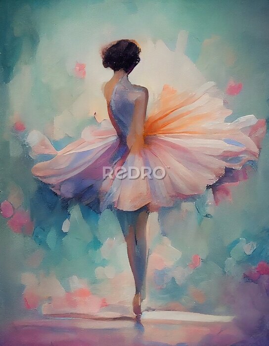 Fotobehang Pastelkleurige ballerina