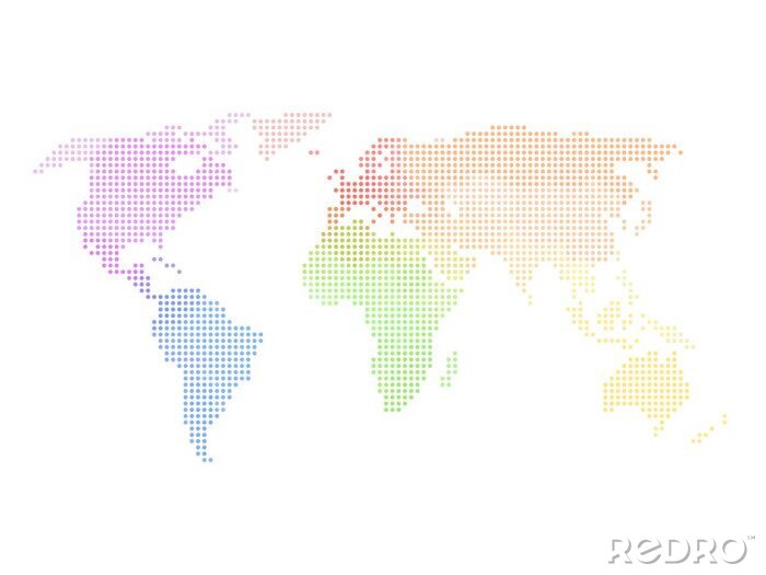 Fotobehang Pastelkleurige wereldkaart