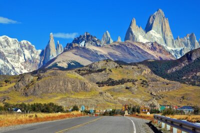 Patagonische bergen herfst landschap