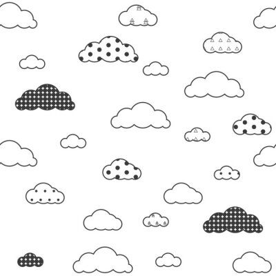 Fotobehang Patroon grijze wolken