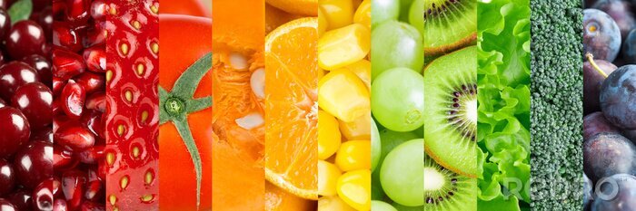 Fotobehang Patroon met groenten en fruit