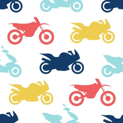 Patroon met kleurrijke motorfietsen