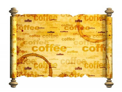 Fotobehang Perkament met koffiesporen