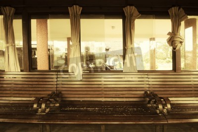 Fotobehang Perron zonder treinen vintage stijl