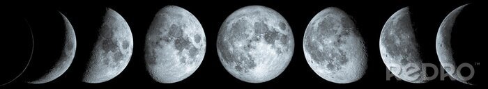Fotobehang Perspectief van de maan tijdens verschillende fasen