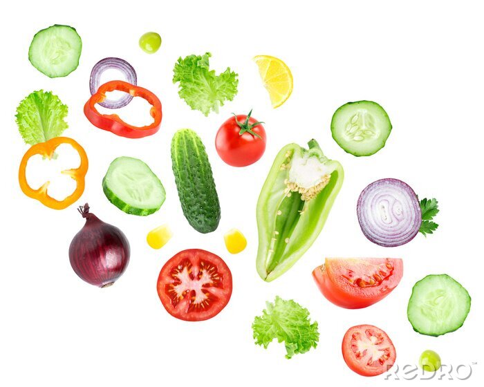 Fotobehang Plakjes groente